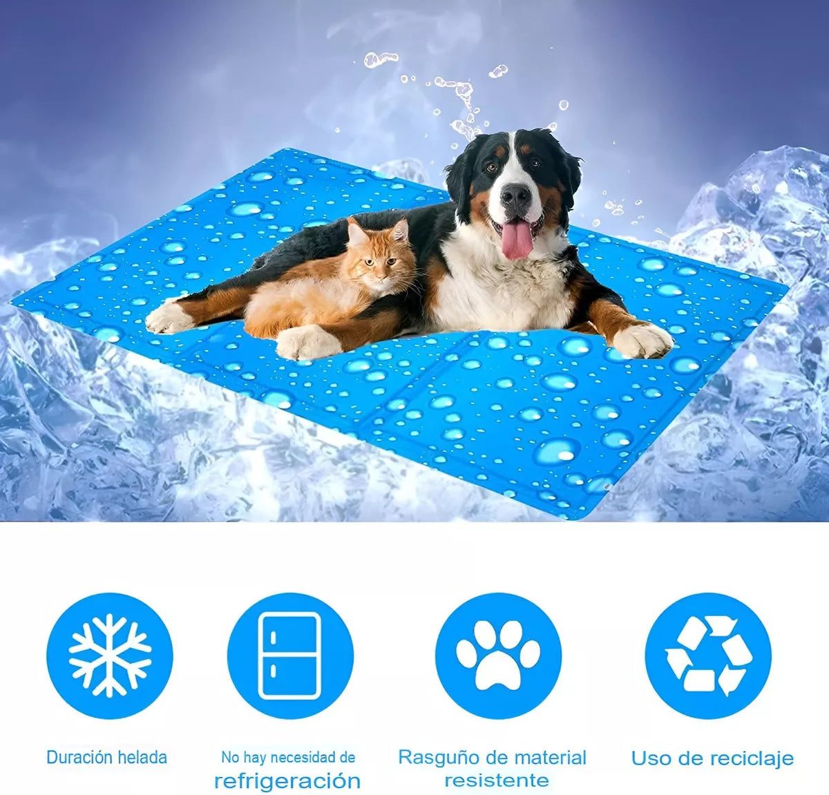 MANTA TERMICA DE GEL FRIO PARA MASCOTAS Tamaño: Xl (96 X 81 Cm)